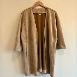 Chico's Faux Suede Beige Cape Jacket in Size 16/18.Beautiful jacket!